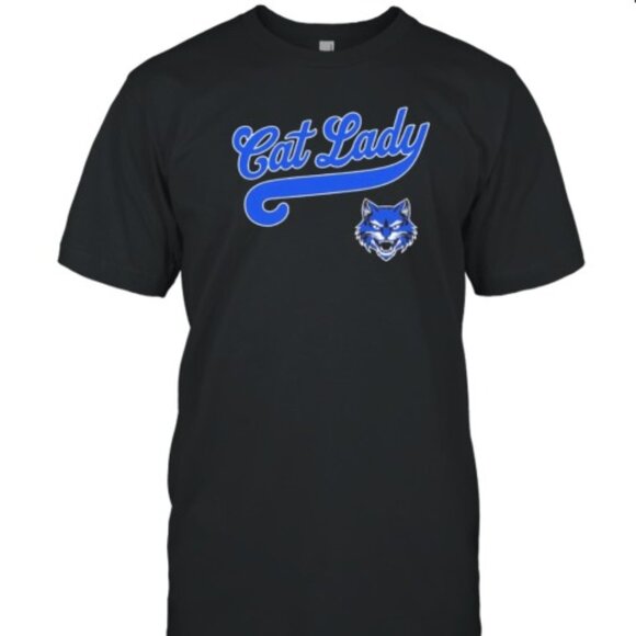 Cat Lady Baseball Wildcat Graphic T-Shirt Funny Animal Lover Sports Fan Gift 05 - Picture 1 of 5